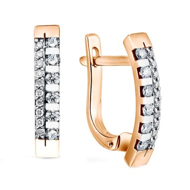 Серьги ERA JEWELLERY из розового золота 585 с бриллиантами