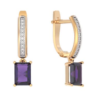Серьги Арина из золота 585 с аметистами
