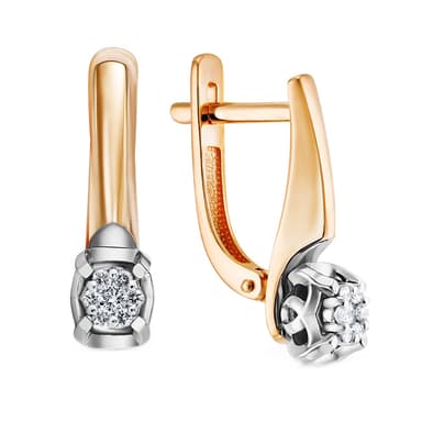 Серьги ERA JEWELLERY из золота 585 с бриллиантами