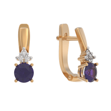 Серьги Арина из золота 585 с аметистами