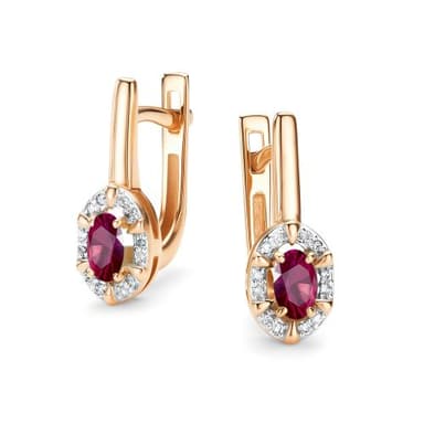 Серьги Алькор из золота 585 с рубинами