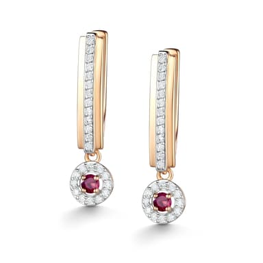Серьги Алькор из золота 585 с рубином