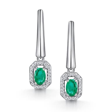 Серьги Алькор из серебра 925 с изумрудами