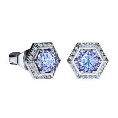 Серьги-пусеты ALROSA из золота 750 с бриллиантами