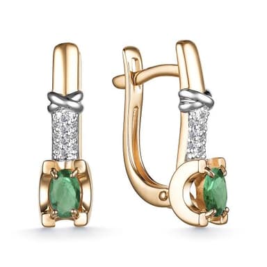 Серьги Алькор из золота 585 с изумрудами