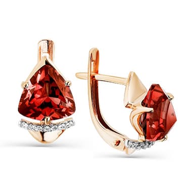 Серьги Мастер Бриллиант MG из золота 585 с гранатами