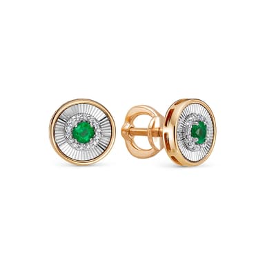 Серьги Vesna из золота 585 с изумрудами