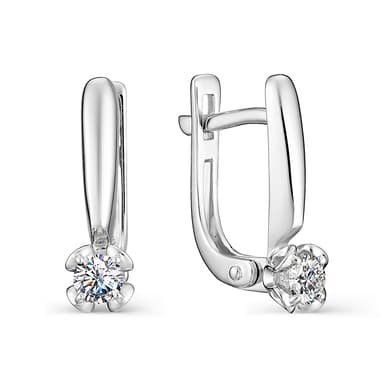 Серьги Алькор из белого золота 585 с бриллиантом