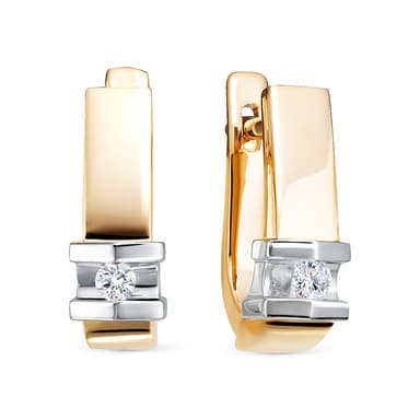 Серьги Brilliant Style из розового золота 585 с бриллиантами