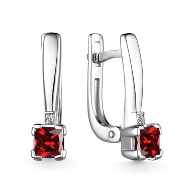 Серьги Алькор из серебра 925 с гранатами