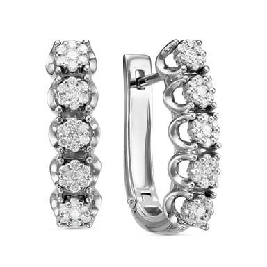 Серьги ERA JEWELLERY из белого золота 585 с бриллиантами