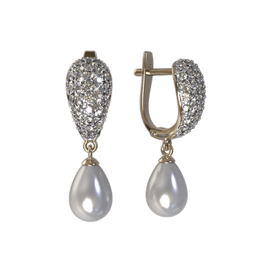 Серьги Арина из розового золота 585 с жемчугом