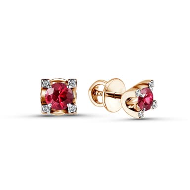 Серьги Primo Prezioso из золота 585 с рубинами