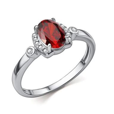 Кольцо Алькор из серебра 925 с  гранатом