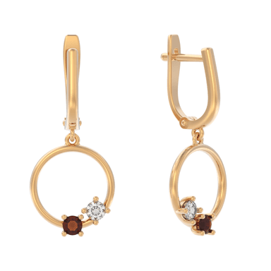 Серьги Арина из золота 585 с гранатами