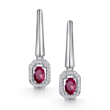 Серьги Алькор из серебра 925 с рубинами