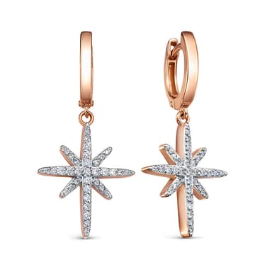 Серьги Berger из золота 585 с фианитами