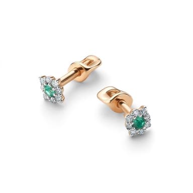 Серьги Алькор из золота 585 с изумрудами