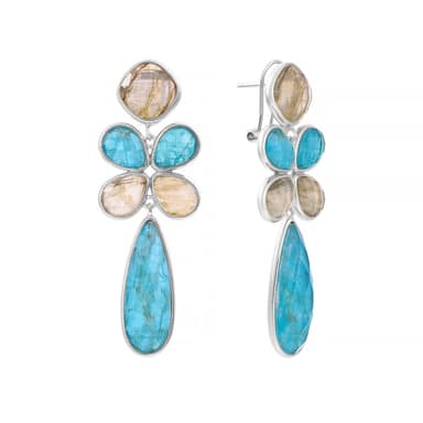 Серьги Elemenet 47 из серебра 925 с миксом камней