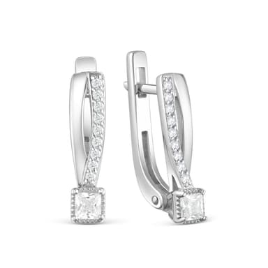 Серьги Серебро России из серебра 925 с фианитами