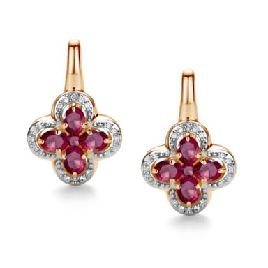 Серьги Алькор из золота 585 с рубинами