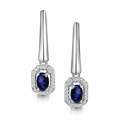 Серьги Алькор из серебра 925 с сапфирами