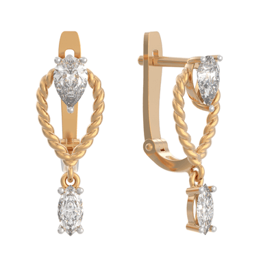 Серьги Арина из золота 585 с фианитами