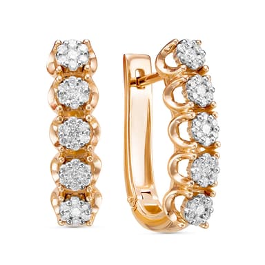 Серьги ERA JEWELLERY из розового золота 585 с бриллиантами