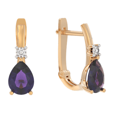 Серьги Арина из золота 585 с аметистами