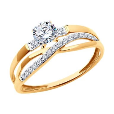 Кольцо Diamant из золота 585 с фианитами