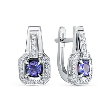 Серьги Vesna из золота 585 с танзанитами