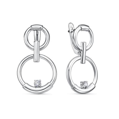 Серьги Delta из серебра 925 с фианитами