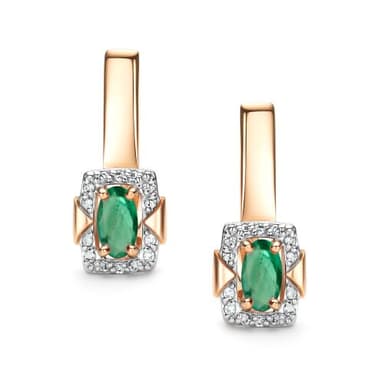 Серьги Алькор из золота 585 с изумрудами