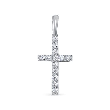Подвеска крест Zlato из серебра 925 с фианитами