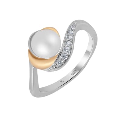 Кольцо NS Design из серебра 925 с жемчугом
