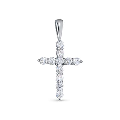 Подвеска крест Zlato из серебра 925 с фианитами 