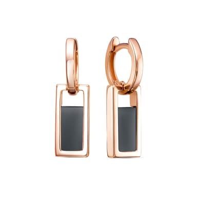 Серьги Berger из розового золота 585 с ониксами