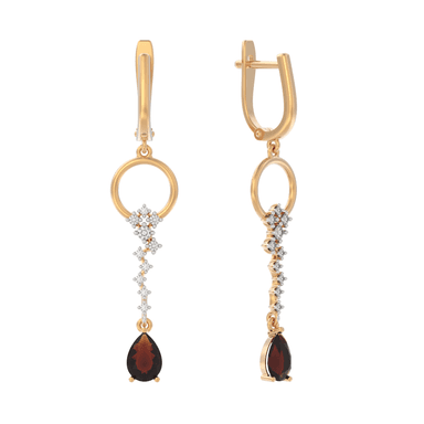 Серьги Арина из золота 585 с гранатами