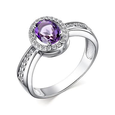 Кольцо Алькор из серебра 925 с аметистами