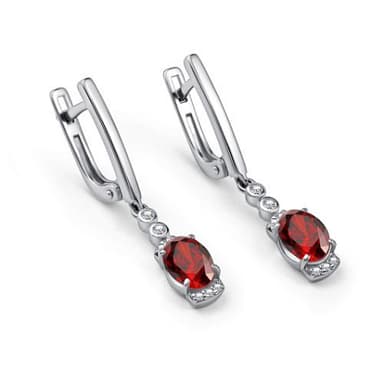Серьги Алькор из серебра 925 с гранатами