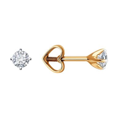 Серьги Diamant из золота 585 с фианитами