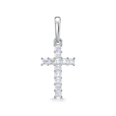 Подвеска крест Zlato из серебра 925 с фианитами