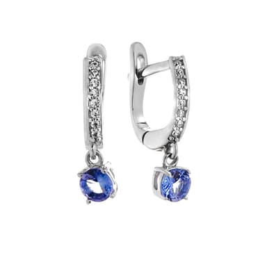 Серьги Fresh Jewelry из серебра 925 с танзанитами