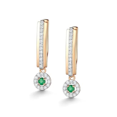 Серьги Алькор из золота 585 с изумрудом