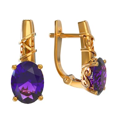 Серьги Арина из розового золота 585 с аметистами
