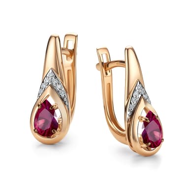 Серьги Алькор из золота 585 с рубинами