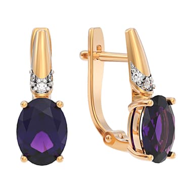 Серьги Арина из розового золота 585 с аметистами