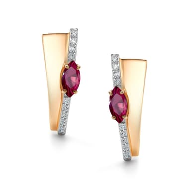Серьги Алькор из золота 585 с рубинами