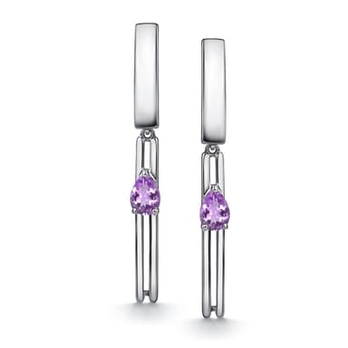 Серьги Алькор из серебра 925 с аметистами
