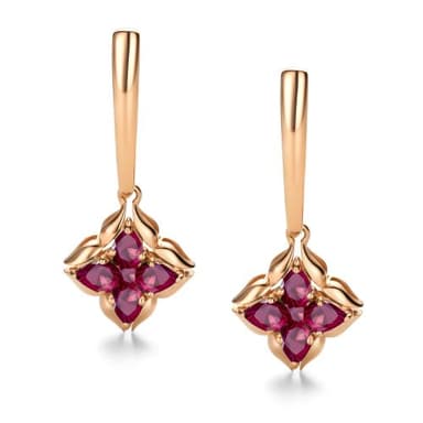 Серьги Алькор из золота 585 с рубинами
